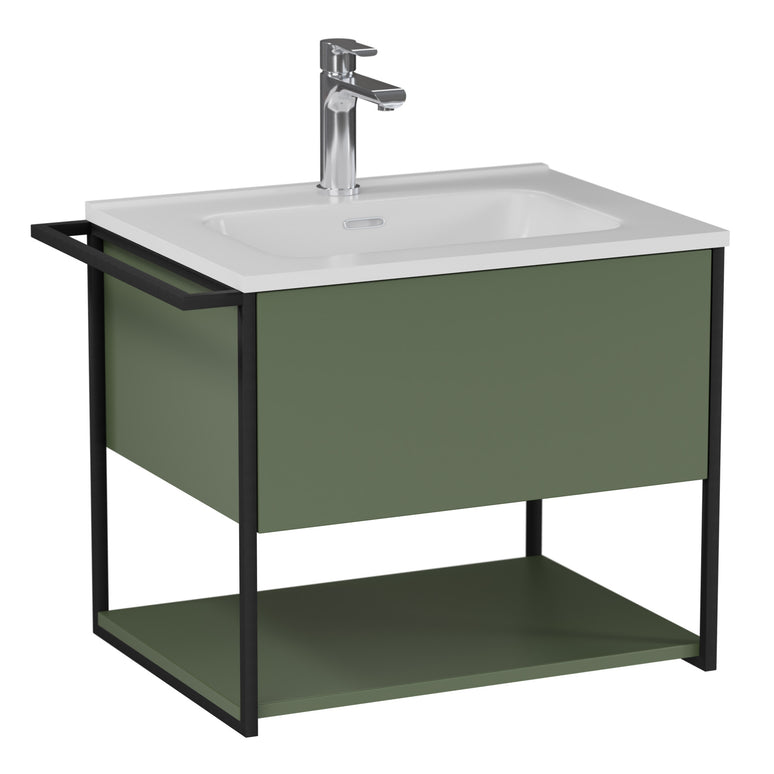 Mobilier de baie suspendat Lov, Green Grey