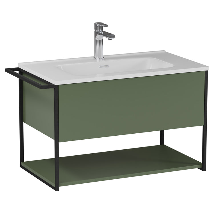 Mobilier de baie suspendat Lov, Green Grey