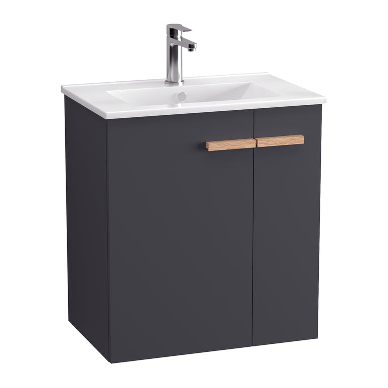 Mobilier de baie suspendat L-Wood, Anthracite