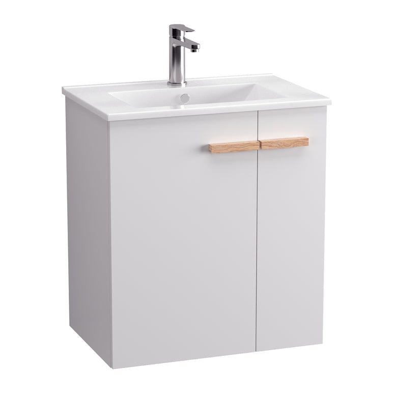 Mobilier de baie suspendat L-Wood, White