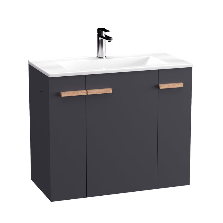 Mobilier de baie suspendat L-Wood, Anthracite