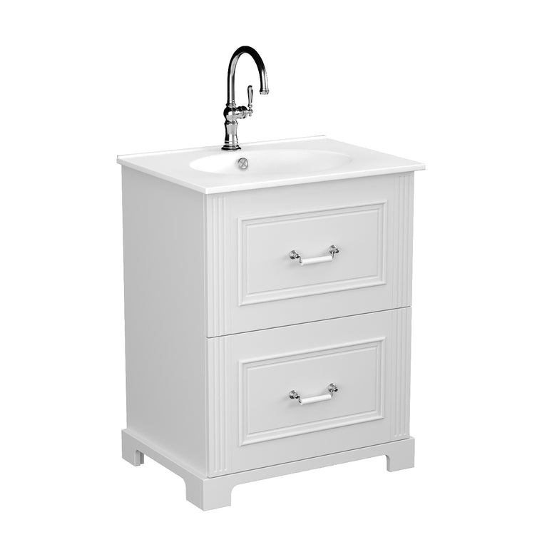 Mobilier de baie pe pardoseală Oxford, Old White