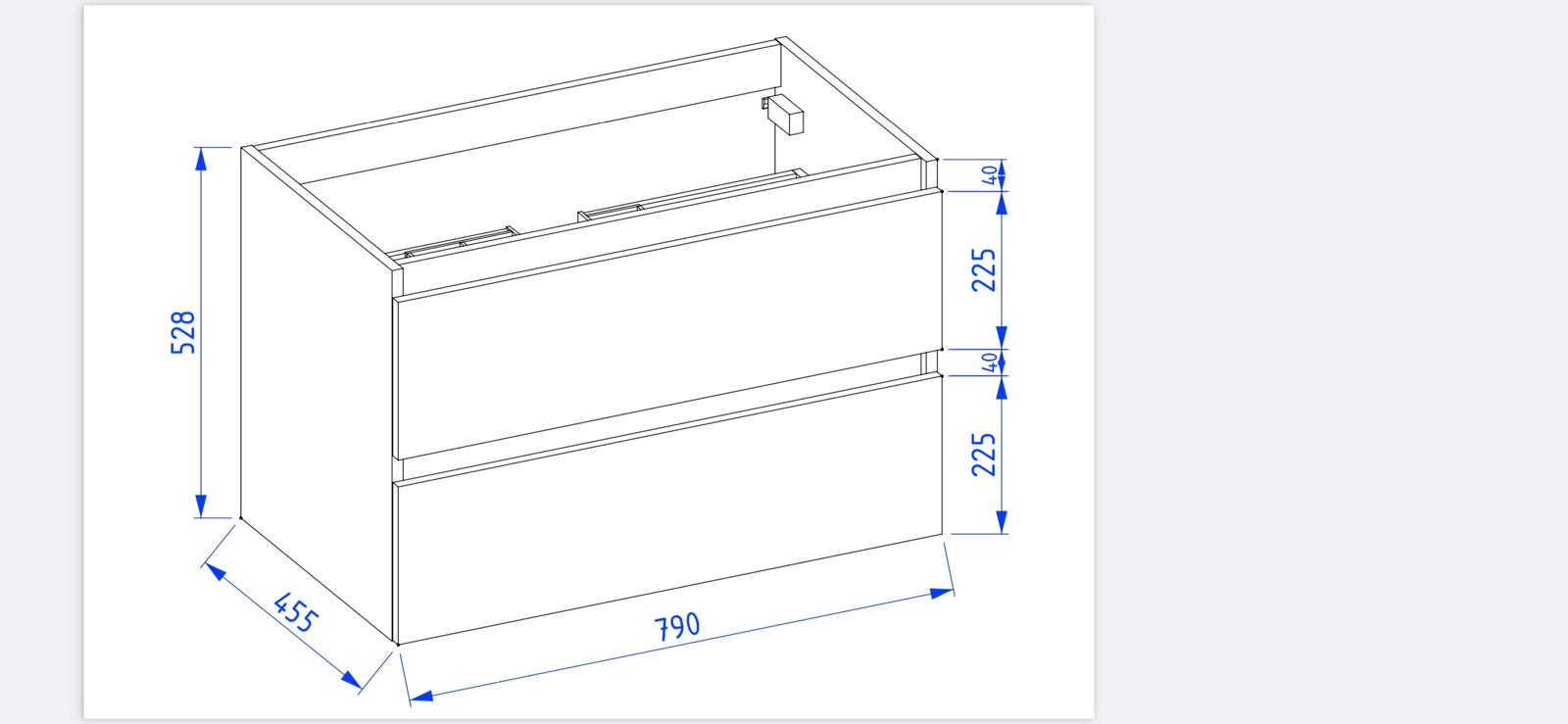 Mobilier de baie suspendat cu blat Arco, Graphite