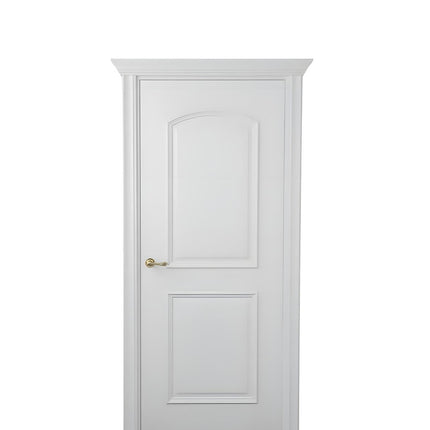 Ușă vopsită JYP-102 Alb cu panou arcuit și panou clasic profilat