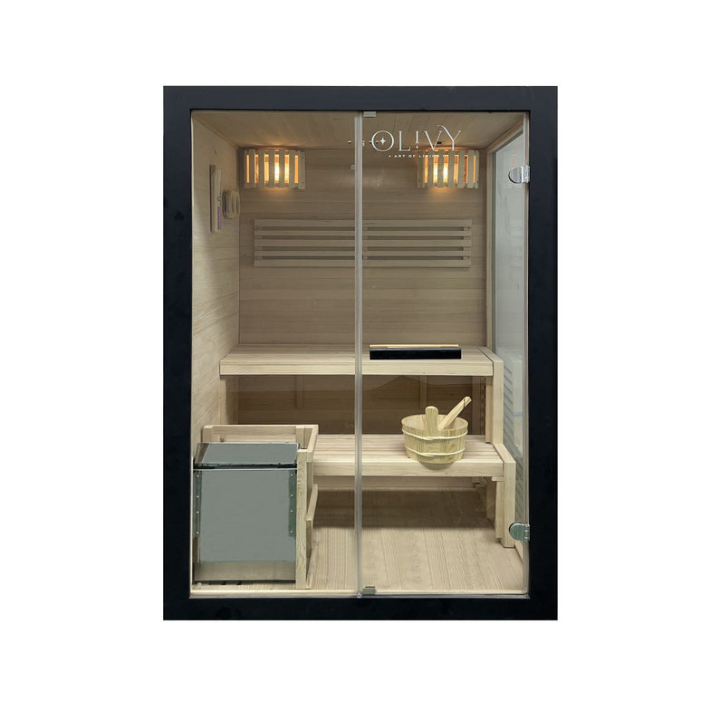 Saună finlandeză din lemn Hemlock pentru 2-3 persoane – Premium Home Spa