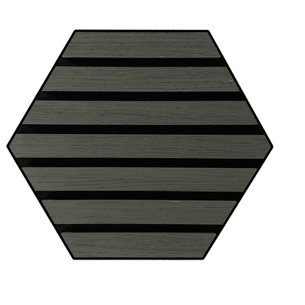 Panou riflaj MDF Black 001 – 308x267x18mm, design hexagonal, finisaj negru mat