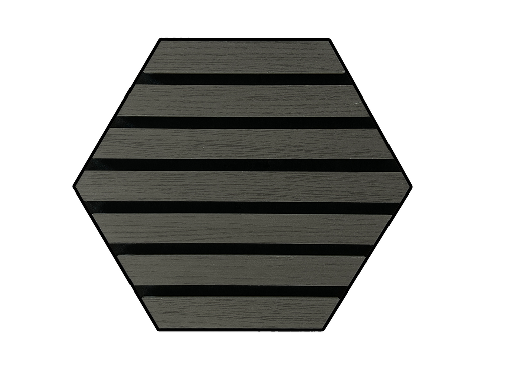 Panou riflaj MDF Black 001 – 308x267x18mm, design hexagonal, finisaj negru mat