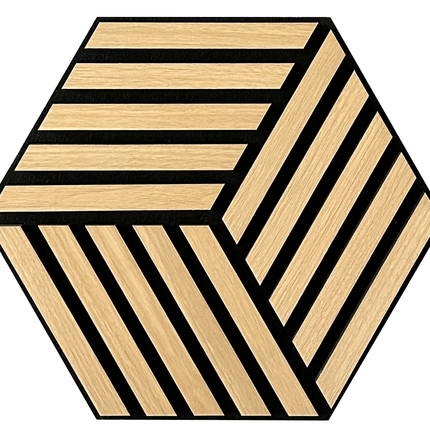 Panou riflaj MDF Oak 001 – 308x267x18mm, finisaj stejar natural
