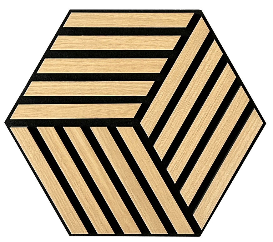 Panou riflaj MDF Oak 001 – 308x267x18mm, finisaj stejar natural