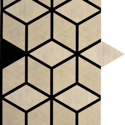 Panou riflaj MDF Oak-001 – 1095x495x18mm, design geometric, finisaj stejar natural