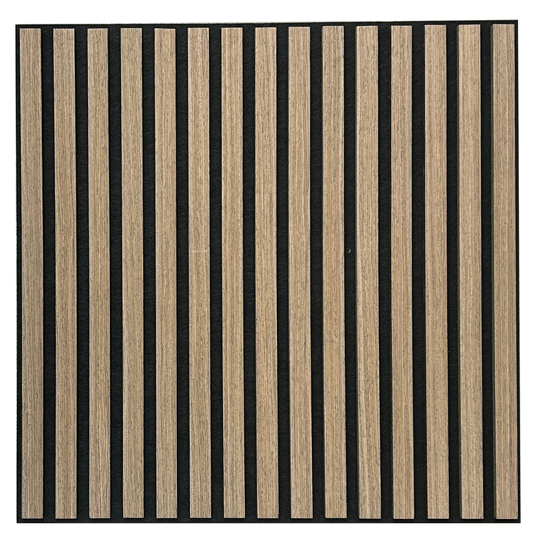 Panou riflaj MDF Black Walnut – 605x605x18mm, finisaj nuc închis