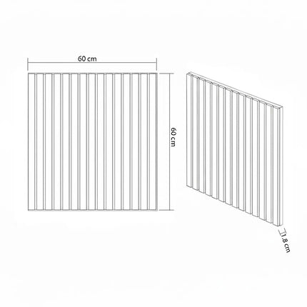 Panou riflaj decorativ XYPT-13 – lamele verticale nuc închis pe bază neagră