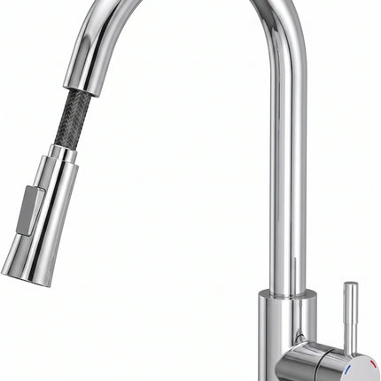Baterie bucătărie YS-C01-XLB – pipă extractibilă – 2 funcții – crom
