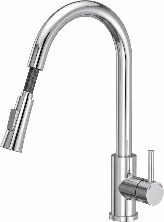 Baterie bucătărie YS-C01-XLB – pipă extractibilă – 2 funcții – crom