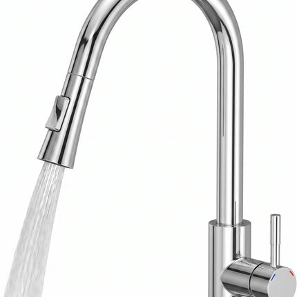 Baterie bucătărie YS-C01-XLB – pipă extractibilă – 2 funcții – crom