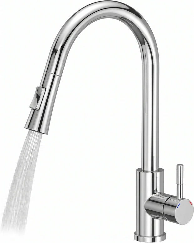 Baterie bucătărie YS-C01-XLB – pipă extractibilă – 2 funcții – crom