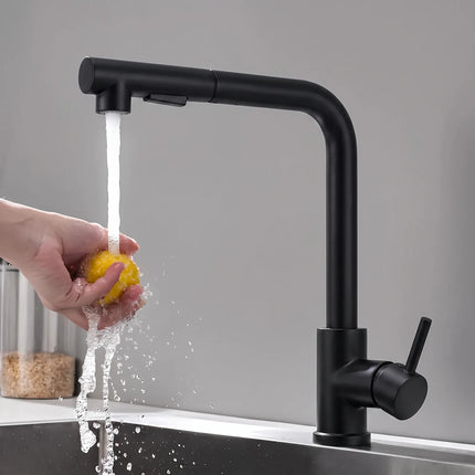 Baterie bucătărie YS-C21 – pipă extractibilă – negru mat