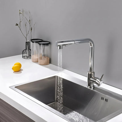 Baterie bucătărie YS-C21 – pipă extractibilă – crom