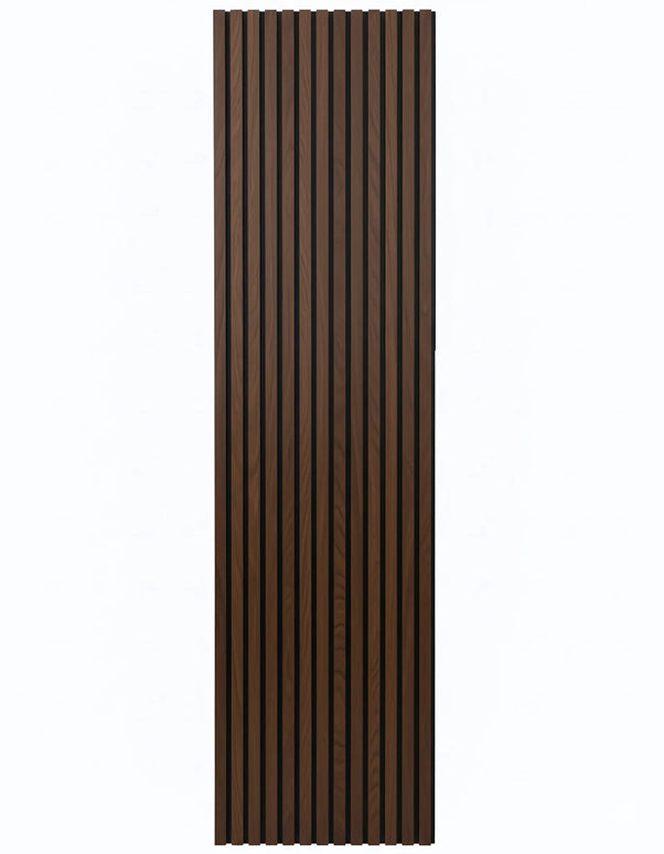 Panou riflaj decorativ Deep Walnut 001 – nuc închis intens cu fundal negru