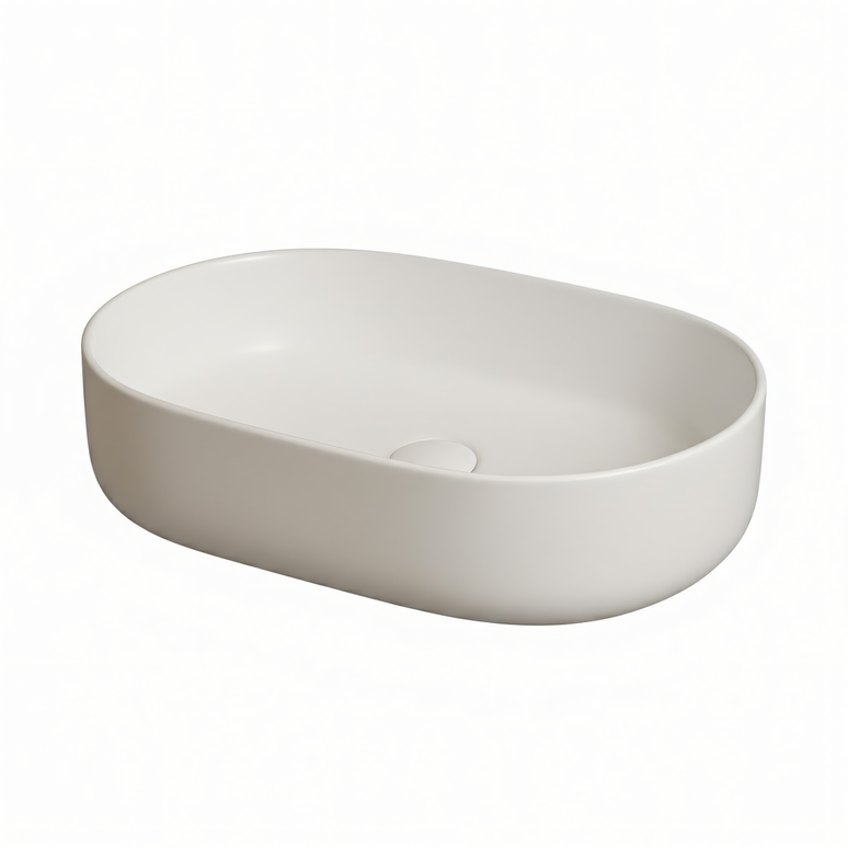 Lavoar oval ceramic alb A509 – design minimalist
