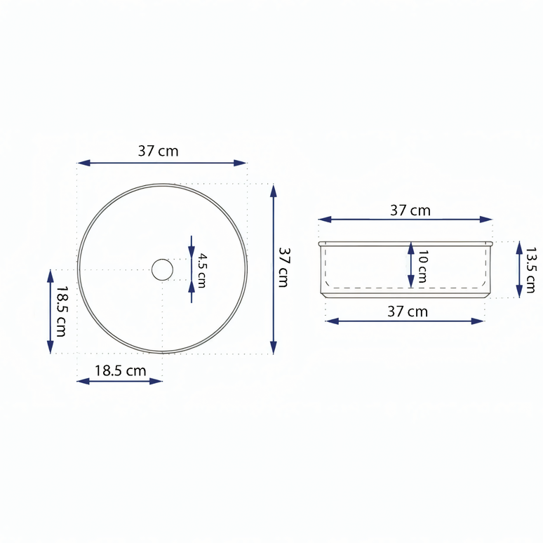 Lavoar ceramic rotund negru cu inserții aurii – model A712-CBK64-M
