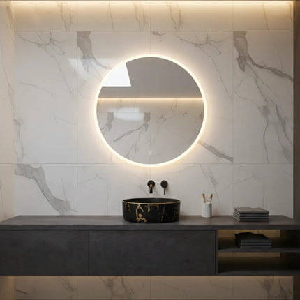 Lavoar ceramic rotund negru cu inserții aurii – model A712-CBK64-M