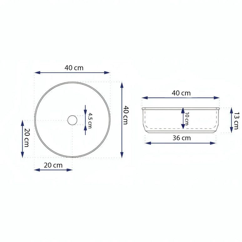 Lavoar ceramic rotund A747-P841M cu design marmorat
