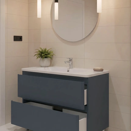 Mobilier de baie pe pardoseală Accent albastru mat