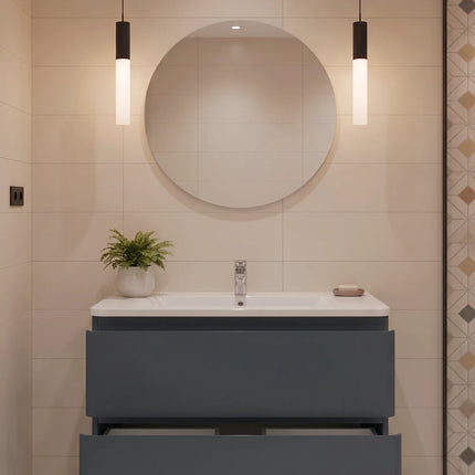 Mobilier de baie pe pardoseală Accent albastru mat