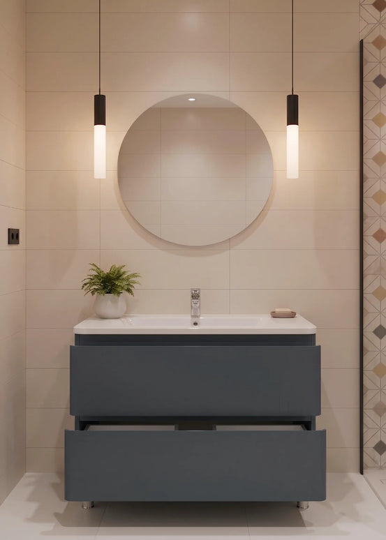 Mobilier de baie pe pardoseală Accent albastru mat