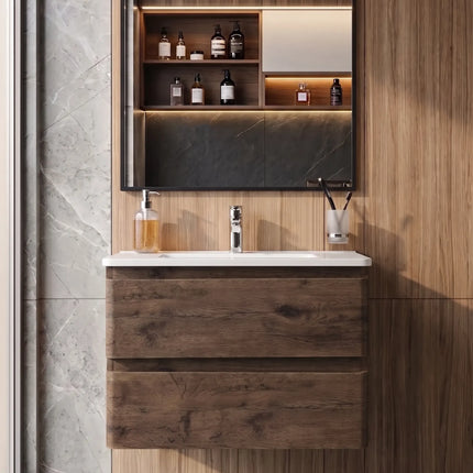 Mobilier de baie suspendat Accent castan