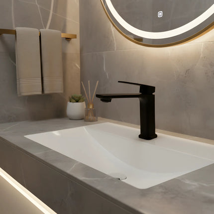 Baterie lavoar modernă – finisaj negru mat, design premium