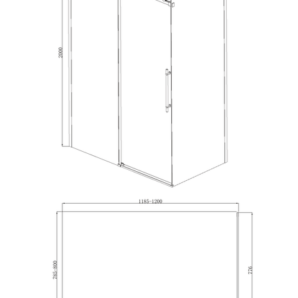 Paravan de duș walk-in culisant premium cu soft-close
