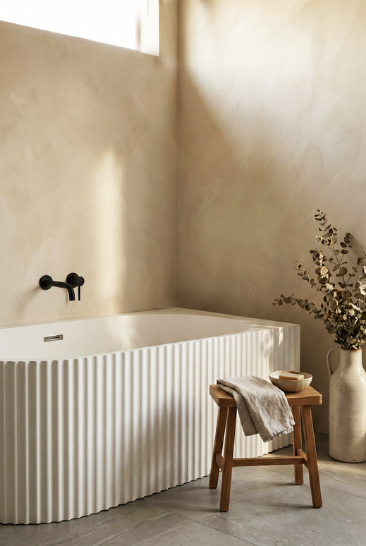 Cadă freestanding din acril Bali - colt dreapta