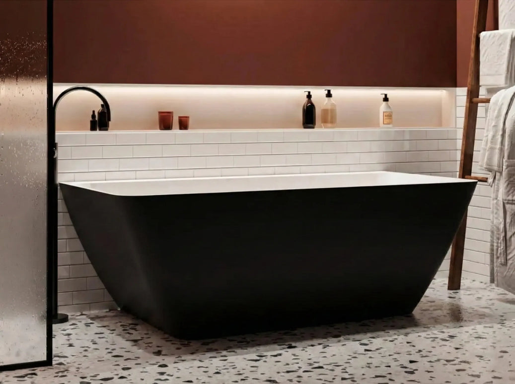 Cadă din compozit neagră mată Island