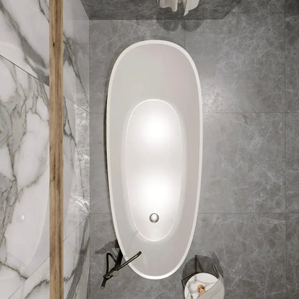 Cadă freestanding din compozit negru mat Marina, design oval 175 cm