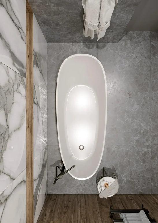 Cadă din compozit neagră mată Marina