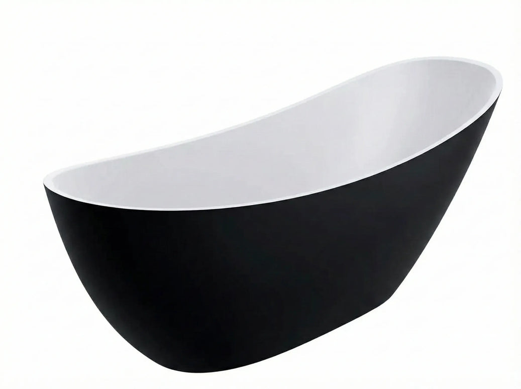 Cadă din compozit neagră mată Marina