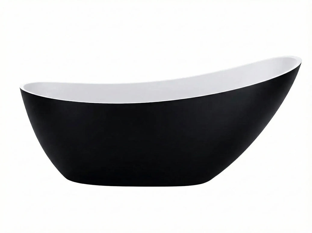 Cadă din compozit neagră mată Marina