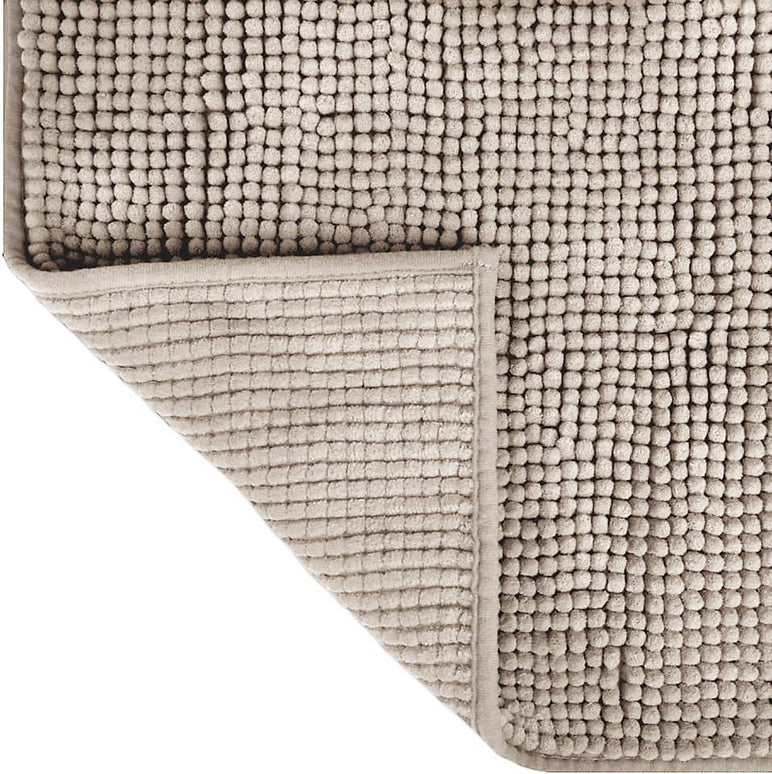 Covoraș baie din chenilia fină, strat antiderapant, 45×70 cm, Bej