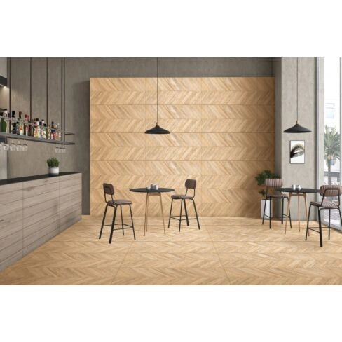 Gresie Living Digitala Virtificata CHIRON PECAN CARVING 60 x 120 cm