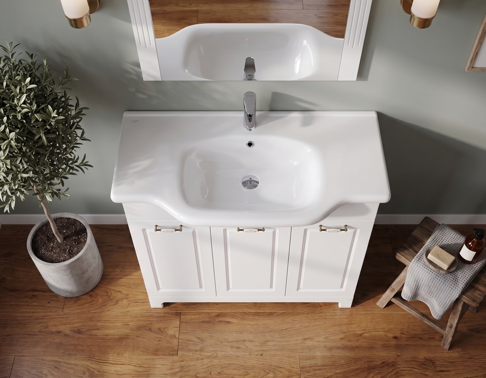 Mobilier de baie pe pardoseală Classic Alb