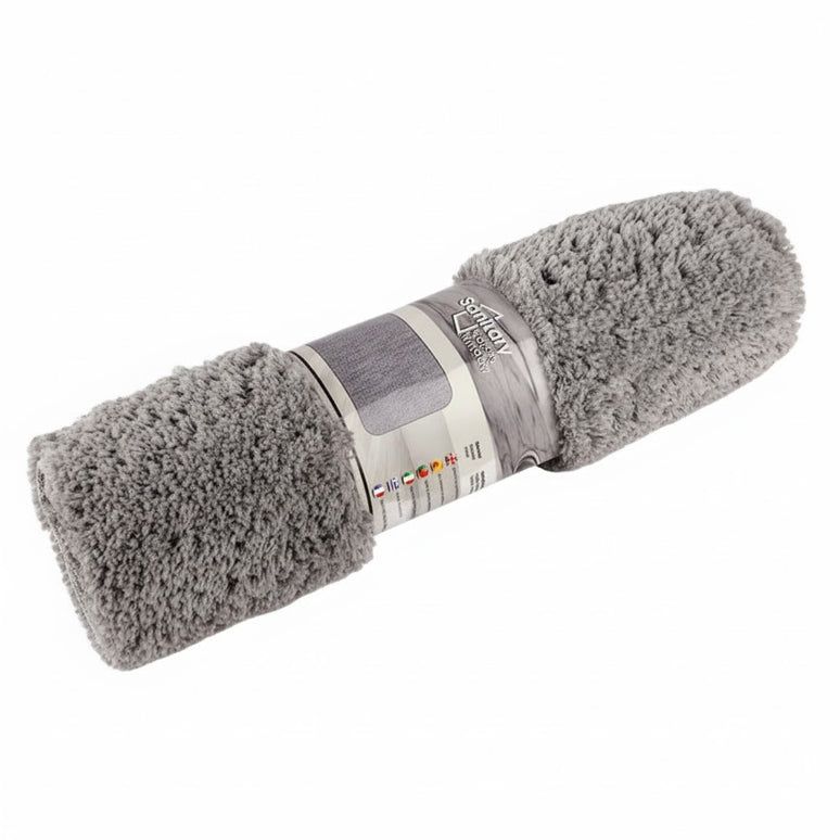 Covoras baie, SANITARY, Microfibra, 45x70 cm, Gri , Dreptunghiular