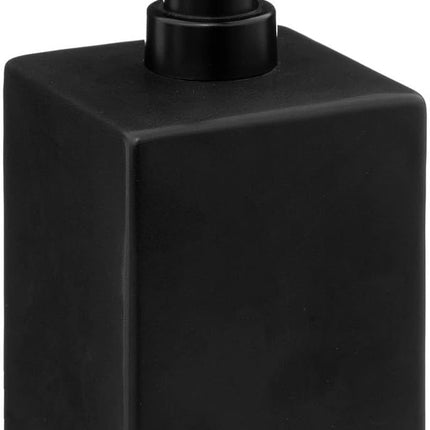 Set accesorii de baie, 4 piese, negru mat, ceramica + lemn