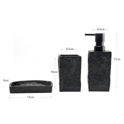 Set 3 piese accesorii de baie negru piatra