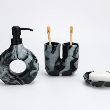 Set 3 piese accesorii de baie gri modern