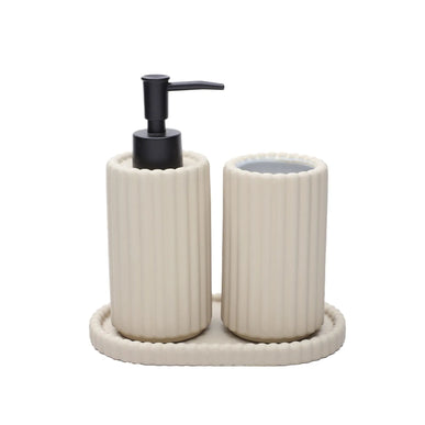 Set 3 piese accesorii de baie crem