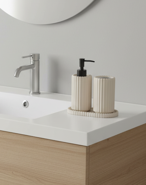 Set 3 piese accesorii de baie crem