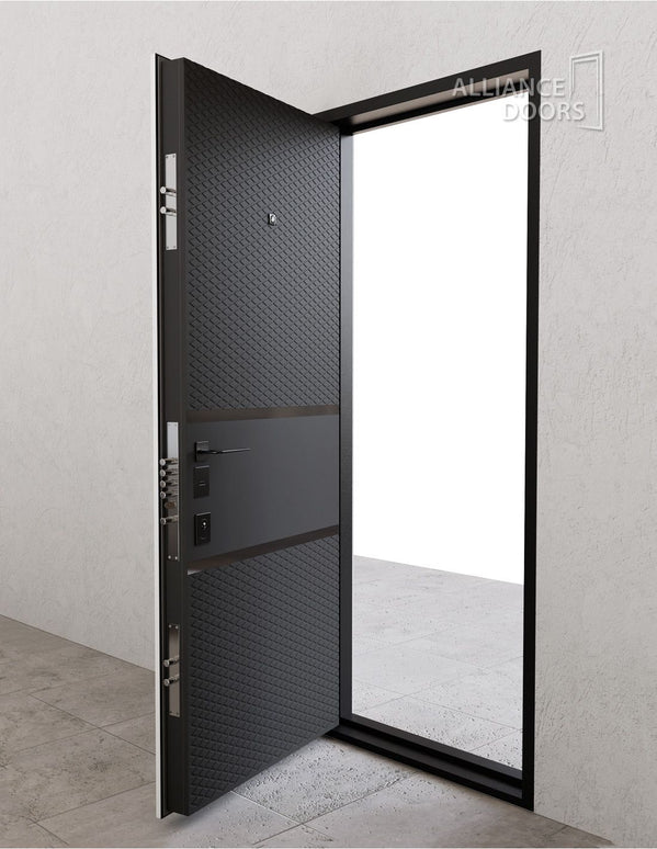 Usa intrare Dubai (soft touch negru / alb interior)