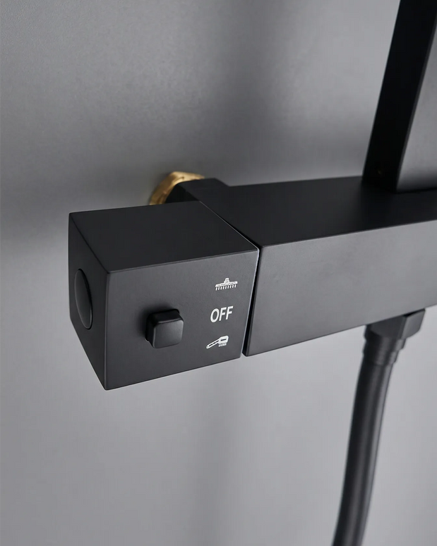 Sistem de duș termostatic – Colecția Mason – Negru mat – OLV-MAS-SHS-MB